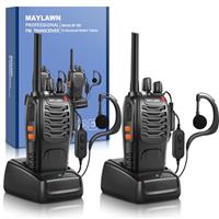 Maylawn Walkie Talkies Long Range 2Pcs, Walkie Talkies for Adults with Rechargeable Batteries, 2 Way Radio with LED Light Earpieces 16CH Supports VOX Function