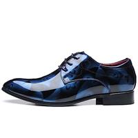 Oxford Shoes for Men Derby Shoes Mens Formal Dress Business Lace Ups Shoes Classic Breathable Slip On Brogues Patent Leather Blue Gold Grey Red Black Brown Khaki Size 4-13