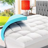 ELEMUSE Mattress Topper - Cooling Mattress Topper with Washable Pillow Top Mattress
