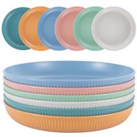 Dyserbuy 6pcs Plastic Plates, Lightweight Dinner Plates, Unb