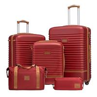 COOLIFE Suitcase Trolley Carry On Hand Cabin Luggage Hard Shell Travel Bag Lightweight with TSA Lock,The Suitcase Included 1pcs Travel Bag and 1pcs Toiletry Bag