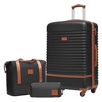 COOLIFE Suitcase Trolley Carry On Hand Cabin Luggage Hard Shell Travel Bag Lightweight with TSA Lock,The Suitcase Included 1pcs Travel Bag and 1pcs Toiletry Bag