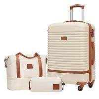 COOLIFE Suitcase Trolley Carry On Hand Cabin Luggage Hard Shell Travel Bag Lightweight with TSA Lock,The Suitcase Included 1pcs Travel Bag and 1pcs Toiletry Bag