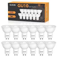 QNUJN GU10 LED Bulbs, Warm White 3000K LED Light Bulbs,7W 500lm Energy Saving GU10 Bulbs,50W Halogen Spotlight Equivalent,38 Beam Angle, Non-Dimmable, for Home Lighting Decor 12 Packs