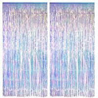 Foil Curtain for Party Decorations - Greatril Foil Fringe Tinsel Curtain Backdrop for Party Decor Birthday Decorations - Pack of 2