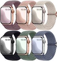 Maledan 6 Pack Braided Solo Loop Compatible with Apple Watch Straps 38mm 40mm 41mm 42mm 44mm 45mm 46mm 49mm Women Men, Nylon Stretchy Elastic Sport Band for iWatch SE Series 10 9 8 7 6 5 4 3 2 1 Ultra