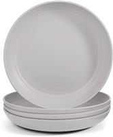 Odoland 19.5cm Lightweight Unbreakable Deep Dinner Plates Ultra-Durable Service Plate Dishwasher & Microwave Safe, BPA Free, for Family Indoor Outdoor Easy to Clean