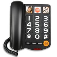 Big Picture Button Landline Phone for Elderly Dementia, Adjustable Ringer Volume, Hands-free Speaker Corded Telephone for Hearing, Visually Impaired Seniors