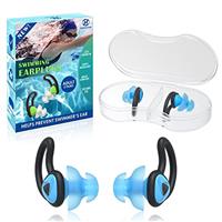 Hearprotek 2 Pairs Swimming Ear Plugs, Upgraded Silicone Custom-fit Water Protection Swimming earplugs for Swimmers,Surfing,Water Pool,Shower,Bathing