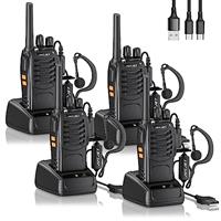 JUCJET Walkie Talkies, 88E Upgraded PMR446 Walkie Talkie, Two-Way Radio Rechargeable Walkie Ttalkie, With Original Earpieces, Reliable Long Range 2-Way Radios, Professional & Easy To Use (2 Pack)