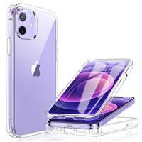 Miracase Compatible with iPhone 11/12/12 Pro Case 6.1 inch, [Built-in Glass Screen Protector] Full Body Rubber Bumper Case Cover