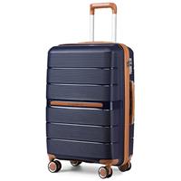 British Traveller Suitcase Check in Hold Luggage Lightweight PP Hard Shell Travel Trolley Suitcase with 4 Spinner Wheels