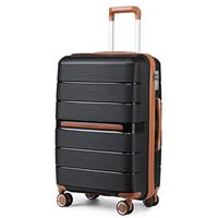 British Traveller Suitcase Check in Hold Luggage Lightweight PP Hard Shell Travel Trolley Suitcase with 4 Spinner Wheels