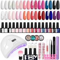 Phoenixy 16 Colours Gel Nail Polish Set with Lamp Starter Kit