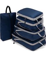 Meowoo Compression Packing Cubes for Suitcases, 5Pcs Extensible Suitcase Organiser with Shoes Bag, Lightweight Travel Luggage Organizer Packing Bags Storage Bags Travel Essentials Bag