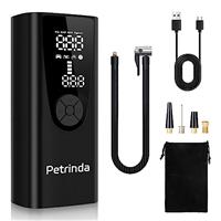 Petrinda Electric Tyre Inflator Air Compressor, 8000mAh USB Rechargeable Battery Car Tyre Pump, 150PSI Portable Digital Tyre Inflator with LED Light for Car Motorcycle Bike Ball