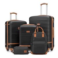 COOLIFE Suitcase Trolley Carry On Hand Cabin Luggage Hard Shell Travel Bag Lightweight with TSA Lock,The Suitcase Included 1pcs Travel Backpack and 1pcs Toiletry Bag