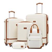 COOLIFE Suitcase Trolley Carry On Hand Cabin Luggage Hard Shell Travel Bag Lightweight with TSA Lock,The Suitcase Included 1pcs Travel Backpack and 1pcs Toiletry Bag