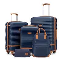 COOLIFE Suitcase Trolley Carry On Hand Cabin Luggage Hard Shell Travel Bag Lightweight with TSA Lock,The Suitcase Included 1pcs Travel Backpack and 1pcs Toiletry Bag