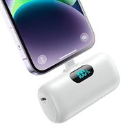 Feob 5000mAh Mini Power Bank for iPhone, Upgraded 15W PD Fast Charging Portable Charger, LCD Display 3.0A Small Battery Pack Compatible with iPhone 14/14 Pro Max/13/13 Pro Max/12/11/XR/X, etc -White