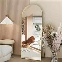 NEUWEABY Full Length Mirror 146x44cm Arched Mirror Full Body Mirror Black Standing Arch Floor Mirror with Stand Hanging or Leaning Against Wall for Bedroom Entry, Living Room