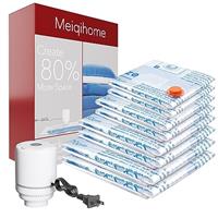 Vacuum Storage Bags 8 Combo (3 Jumbo/3Large/2 Medium), Space Saver Sealer Bags, Airtight Compression Bags for Clothes, Pillows, Comforters, Blankets, Bedding