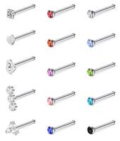 incaton 22g Nose Studs Silver L Shaped Nose Piercings Nose B