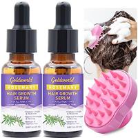 Sulphate Free Rosemary Oil Biotin Shampoo w/Scalp Massager & Argan Castor Oil Keratin Rice Water Conditioner Sets for Women's Hair Growth & Thickening - 2 in 1 Set