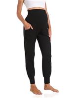 Foucome Women's Maternity Joggers Over Bump Stretchy Sweatpants Workout Sports Lounge Pregnancy Pants with Pockets