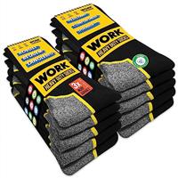 SOXCO WORK Socks for Men Crew Length Black Heavy Duty Socks 10 Pairs