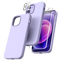 TOCOL 3 in 1 Silicone for iPhone 15 Case 6.1-Inch, with 2 Pack HD Tempered Glass Screen Protector, Liquid Silicone Slim Silky-Soft Touch Multi-Color Anti-Scratch Shockproof Cover, Yellow