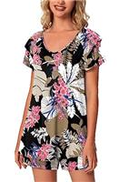Aodemo Women's Summer Plus Size Dressy Chiffon Blouse 3/4 Sl