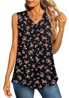 Aodemo Women's Summer Chiffon V Neck Blouses Tulip Short Sle
