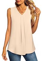 Aodemo Women's Summer Chiffon V Neck Blouses Tulip Short Sle