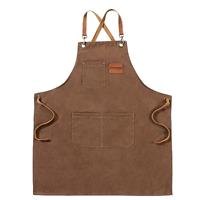 FunChaos Canvas Aprons, Work Aprons for Men Women, Chef Aprons with Adjustable Strap and 3 Pockets, Apron for Servers Kitchen Cooking Baking Artist Painting, Cross Back