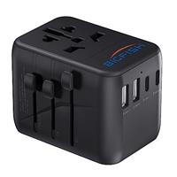 Bigfish Universal Travel Adapter, Worldwide Travel Plug Adapter with 2 USB A and 2 USB C, Dual 10A Fuses All In One International Travel Adapter - EU UK US AUS Plugs