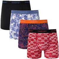 INNERSY Mens Boxer Shorts Multipack Open Fly Pants Underwear Breathable Mesh Underpants Pack of 4