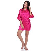 CuteOn Kids Girls Satin Silk Kimono Robe Dressing Gown Bathrobe Nightwear for Spa Wedding Birthday Party Dress