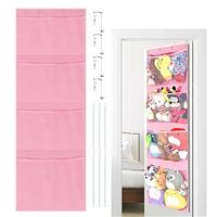 Stuffed Animal Storage Over The Door Organizer Stuffed Animal Net Or Hammock Hanging Organizer for Bedroom Bathroom Nursery Kids Room Toy Net Hammock for Stuffed Animals Holder with 4 Large Pockets