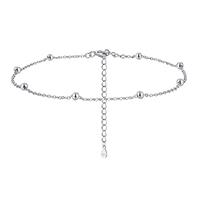 Cangall Silver Anklets for Women, 925 Sterling Silver Ankle Bracelets for Women, Adjustable Beach Barefoot Anklet String, Silver Simple Foot Chain, Ankle Chain for Summer Holiday jewellery for Girls