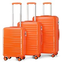 British Traveller Suitcase Durable PC Hard Shell Luggage Suitcase Lightweight Check in Hold Luggage with 4 Spinner Wheels TSA Lock