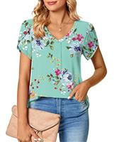 Bestbee Womens Dressy Chiffon Blouses 2024 Summer Short Slee
