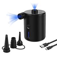 Electric Air Pump for Inflatables, Electric Pump with Fast Inflating/Deflating, 4000mAh Battery Blow Up Bed Pump with 3 Nozzles for Paddling Pool, Airbed, Mattress,Swimming Pool