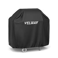 Velway Barbecue Cover Waterproof Grill Cover Heavy Duty 210D Oxford Fabric Outdoor BBQ Cover UV protection Dust-Proof Windproof Weatherproof Durable with Storage Bag Black 147x61x117cm