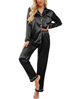 Ekouaer Pyjamas for Women Silk Satin Pyjama Bride Pjs Set Two Piece Pj Sets Button Down Sleepwear