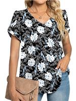 TAOHUADAO Womens Dressy Casual Blouses Square Neck Double Ru