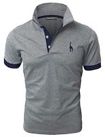 GNRSPTY Mens Short Sleeve Polo Shirts Classic Giraffe Embroidery Golf Tennis T-Shirt
