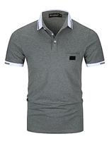KUNJLELP Men's Regular-Fit Cotton Short Sleeve Polo Shirt Casual Golf Polos