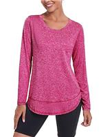 Deaviya Womens Long Sleeve Sports Tops UK, Sport Yoga T-Shirt Workout Running Tops, Crew Neck Quick Dry Golf Activewear Ladies Gym Sports Top