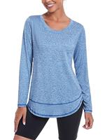 Deaviya Womens Long Sleeve Sports Tops UK, Sport Yoga T-Shirt Workout Running Tops, Crew Neck Quick Dry Golf Activewear Ladies Gym Sports Top